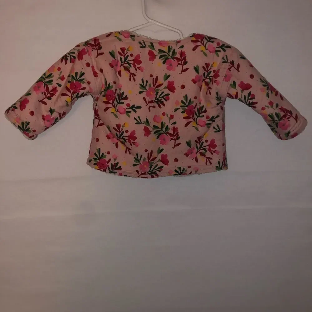 Gymboree Floral Quilted Pink Sherpa Lined Jacket